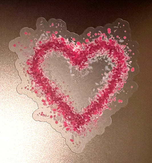 Clear Splatter HEART Art Sticker