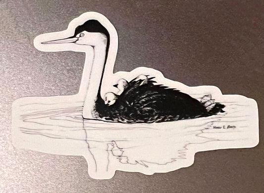 Western Grebe Art Sticker