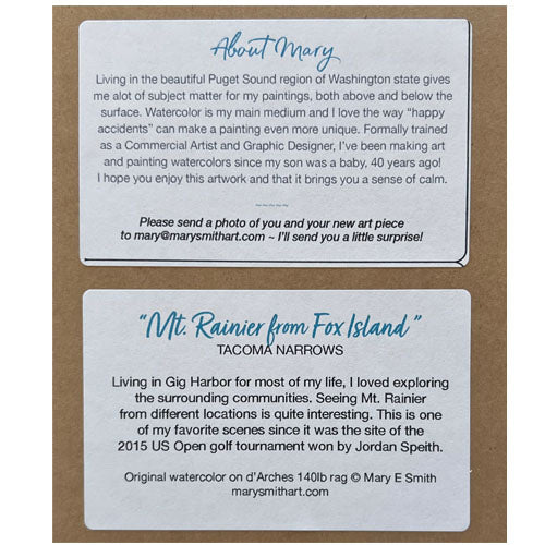 "Mt. Rainier from Fox Island"