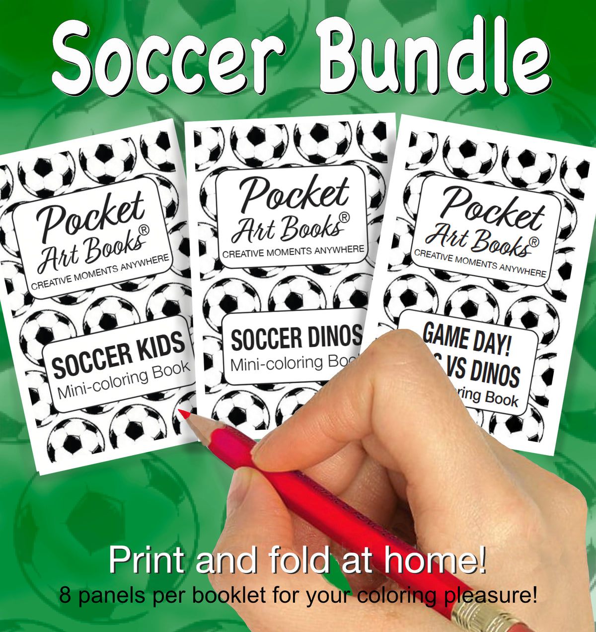 Pocket Art Books© KIDS Soccer BUNDLE of 3 - Instant Download