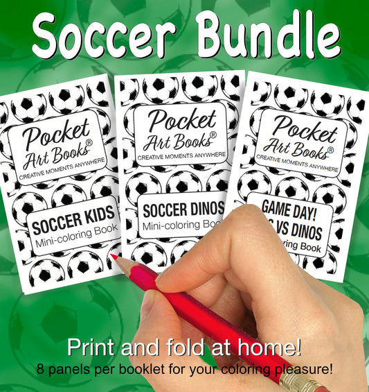 Pocket Art Books© KIDS Soccer BUNDLE of 3 - Instant Download
