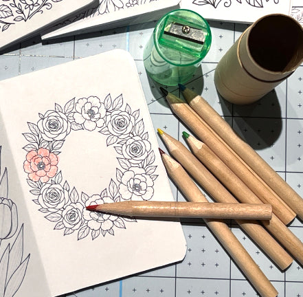 Mini Colored Pencils (6) in Tube with Built-in Sharpener