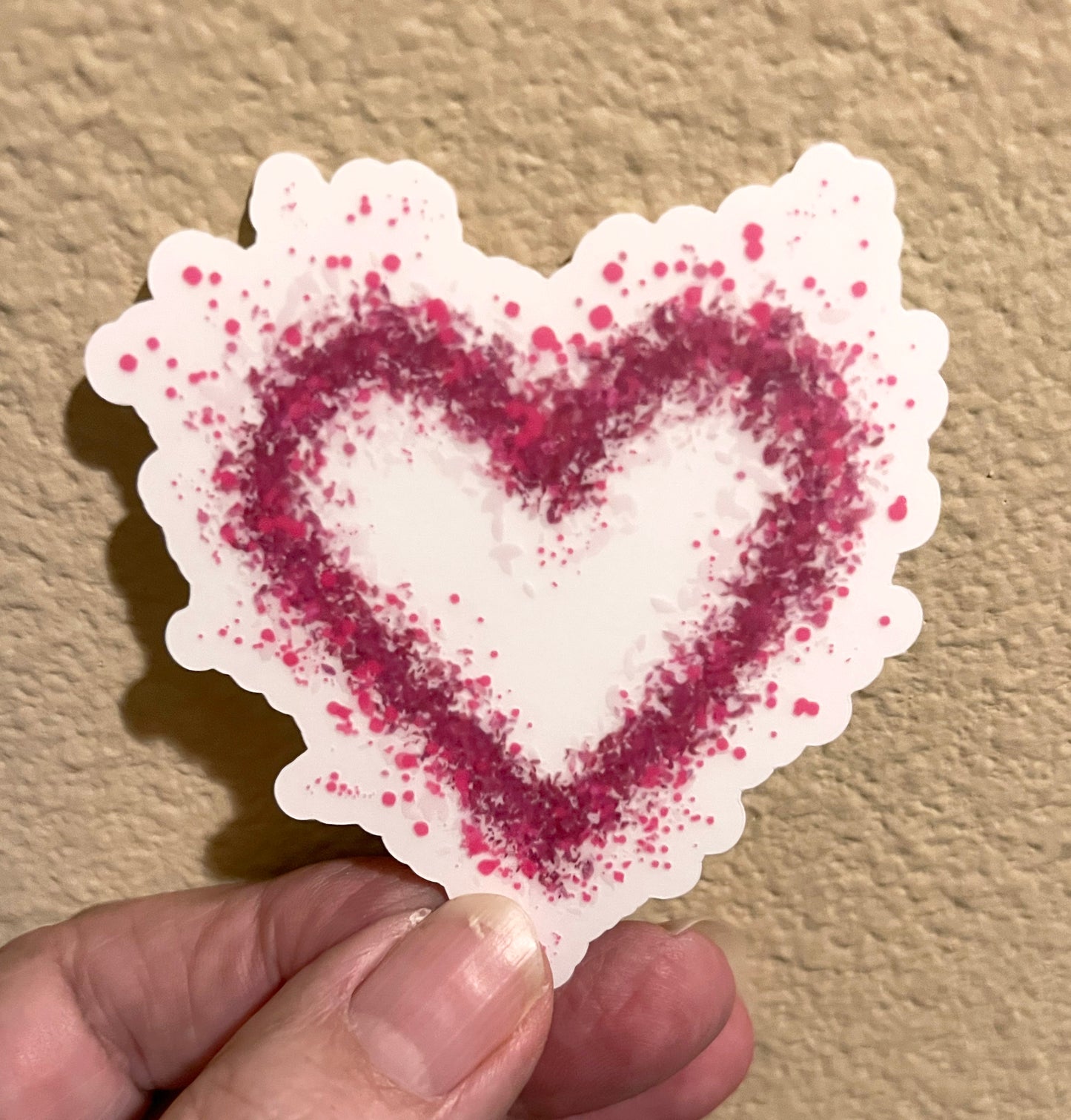 Clear Splatter HEART Art Sticker