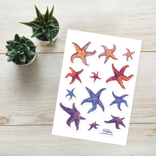 "Pacific Pisasters" Starfish sticker sheet